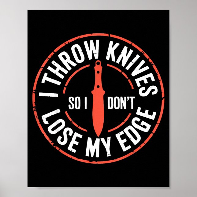 Funny Knife Thrower I Throw Knives  Poster (Vorne)