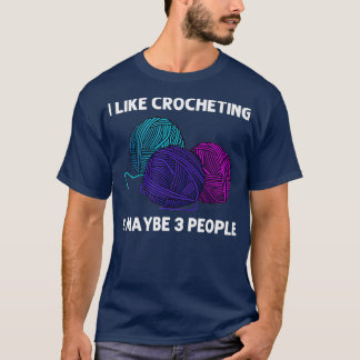 Funny Knitter Geschenk für Männer Crochet Garne T-Shirt