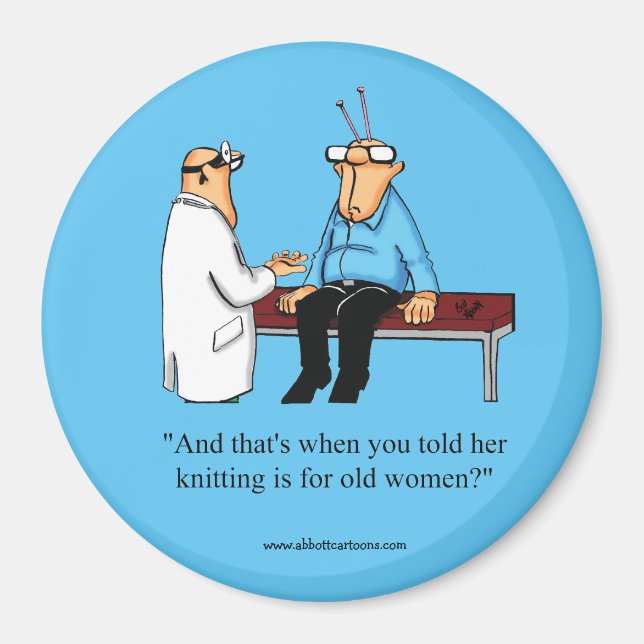 Funny Knitter Spaß Magnet Geschenk (Vorne)