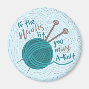 Funny Knitter Spaß Needles Garn Magnet