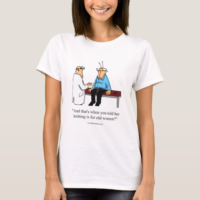 Funny Knitter Spaß Tee Shirt Geschenk (Vorderseite)