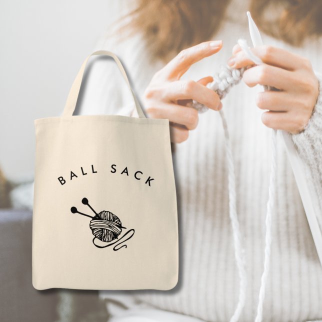 Funny Knitting Ball Sack Tragetasche (Funny Knitting Ball Sack Tote Bag
)