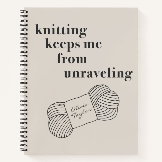 Funny Knitting Projekt Zitat Personalisierter Name Notizbuch (Vorderseite)