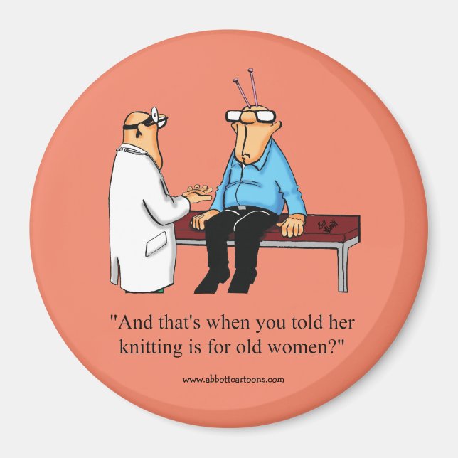 Funny Knitting Spaß Magnet (Vorne)