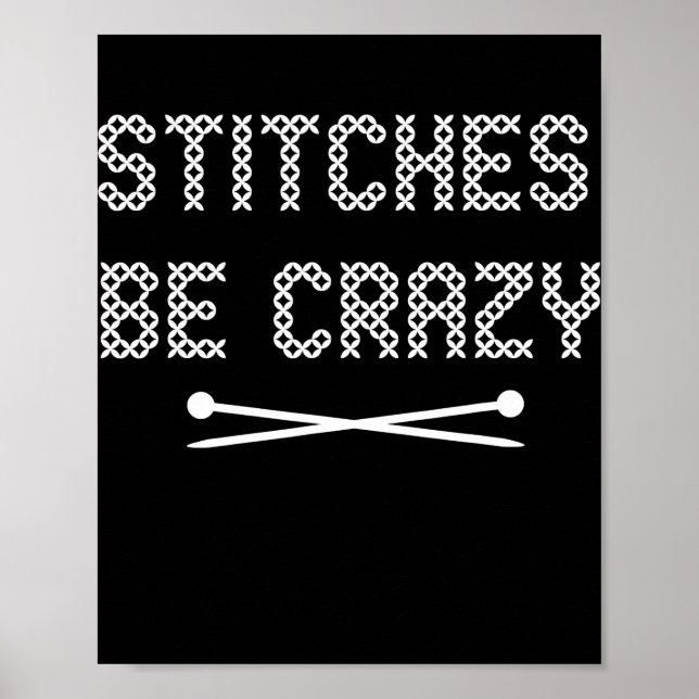 Funny Knitting Stitches Design Poster (Vorne)