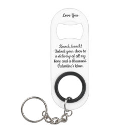 Funny Knock Knock Valentine's Love Poem White Mini Flaschenöffner