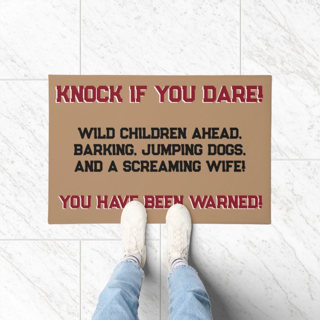 Funny Knock, wenn du es wagst Fußmatte (Indoor)