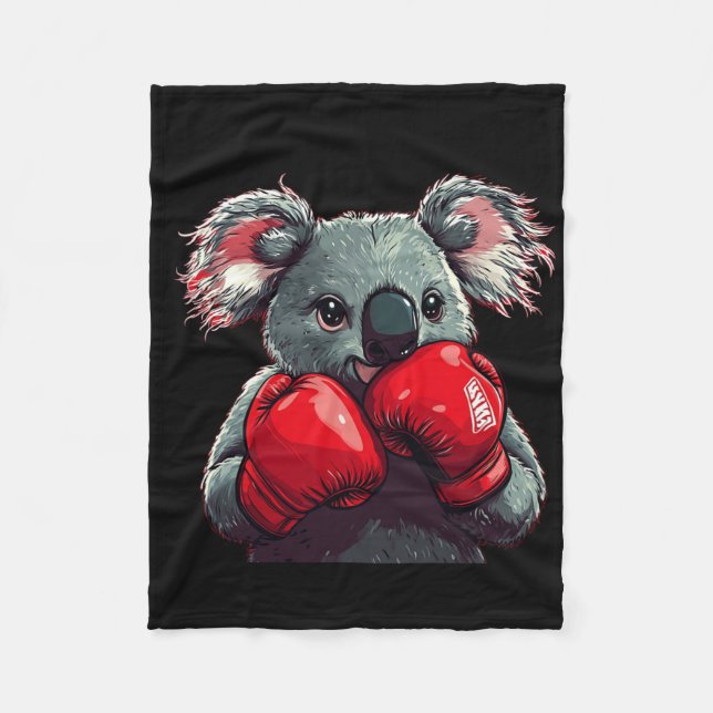Funny Koala Bär im Ring mit Boxhandschuhen Co Fleecedecke (Vorderseite)