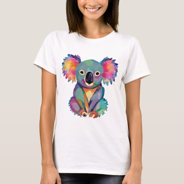 Funny Koala Bär im Stil der Wasserfarbe T-Shirt (Vorderseite)