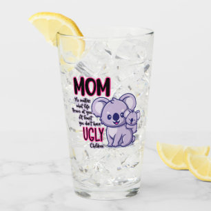 Funny Koala Bären Mama egal was das Leben ausstrah Glas
