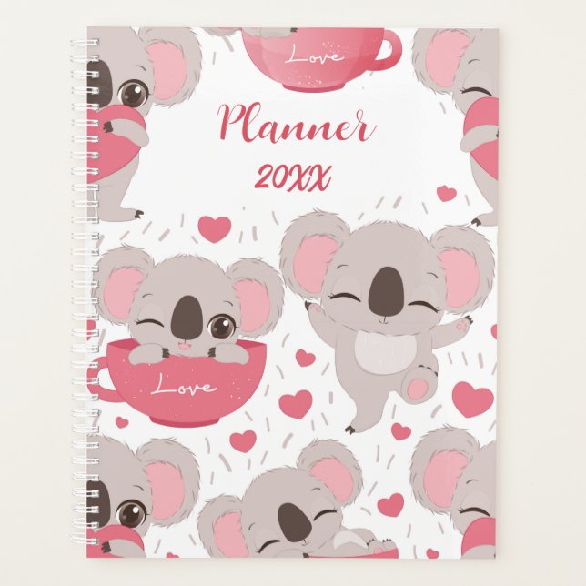 Funny Koala Bear Personalisierter Planer (Vorderseite)