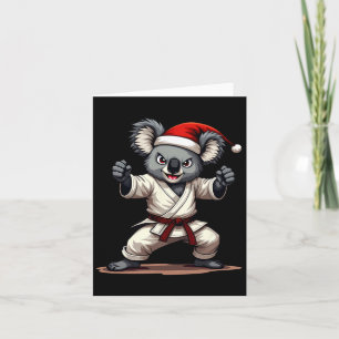 Funny Koala Karate Christmas Martial Arts Santa Ha Karte