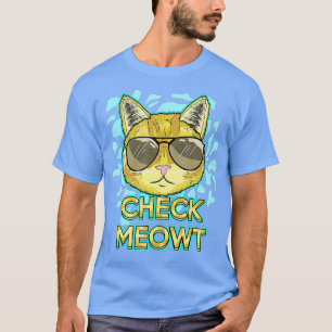 Funny Kokett Cat Pub Spaß Cool Kitten Liebe Karo T-Shirt