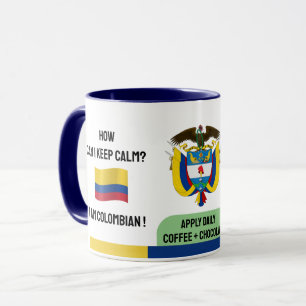 Funny Kolumbien Behielt ruhig Text, kolumbianische Tasse