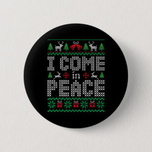 Funny komme ich in Peace Couple Matching Ugly Chri Button