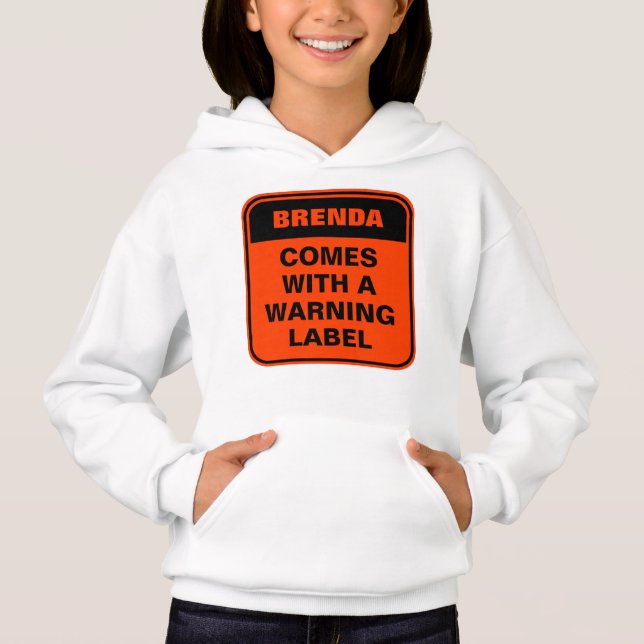 Funny kommt mit dem Warnschild Orange-Gefahrenschi Hoodie (Vorderseite)