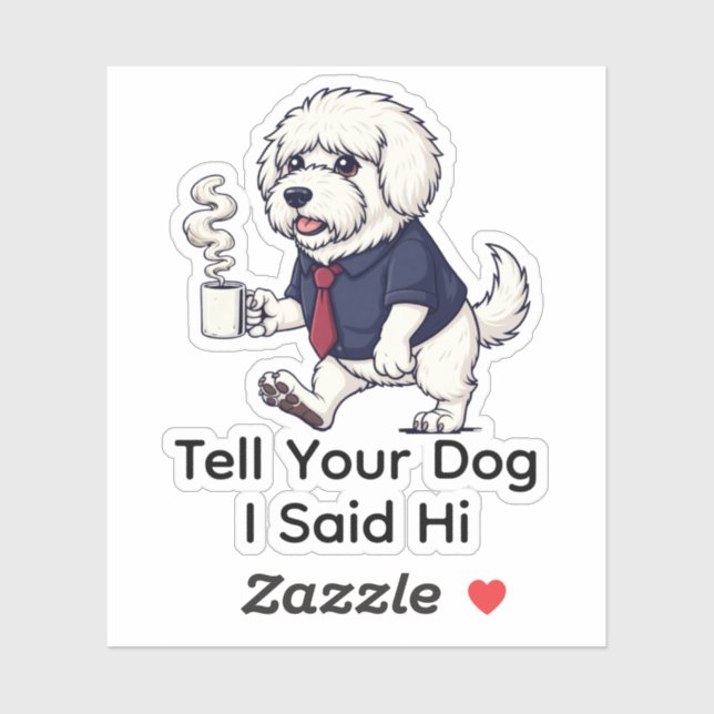 Funny Komondor Dog Business Suit Coffee  Aufkleber (Blatt)