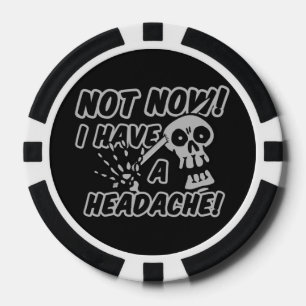 Funny Kopfache Skull Poker Chips