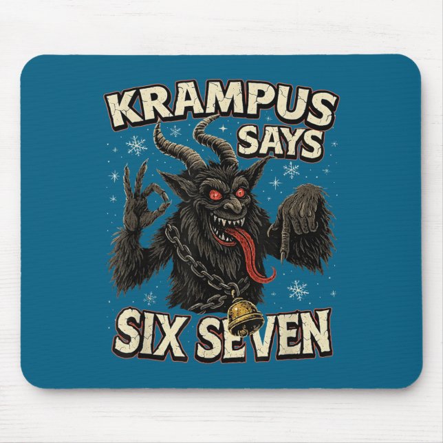 Funny Krampus Says Six Seven 6 7 Meme Christmas Ho Mousepad (Vorne)