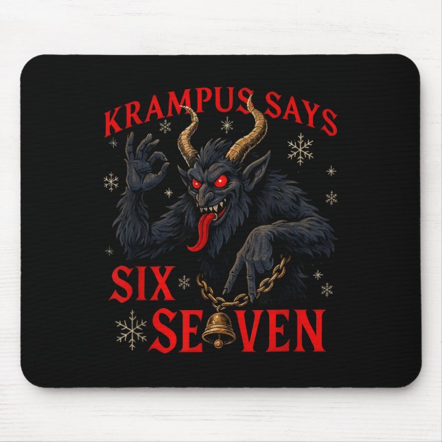 Funny Krampus Says Six Seven 6 7 Meme Christmas Xm Mousepad (Vorne)