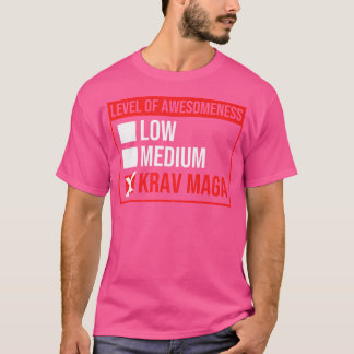 Funny Krav Maga Niveau der Wahnsinn Low Med Krav T-Shirt