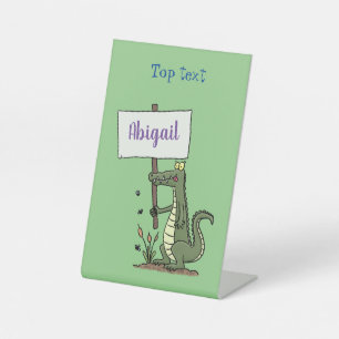 Funny Krocodil-Alarm mit Schild Cartoon