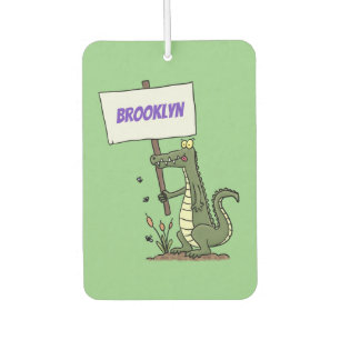 Funny Krocodil-Alarm mit Schild Cartoon Autolufterfrischer