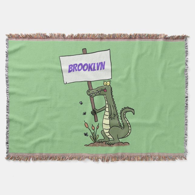 Funny Krocodil-Alarm mit Schild Cartoon Decke (Vorderseite)