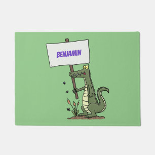 Funny Krocodil-Alarm mit Schild Cartoon Fußmatte