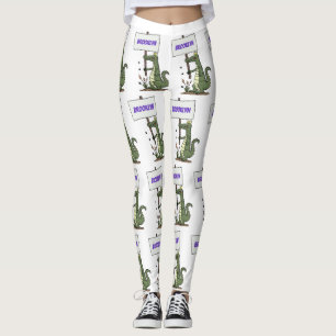 Funny Krocodil-Alarm mit Schild Cartoon Leggings