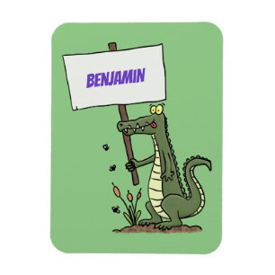 Funny Krocodil-Alarm mit Schild Cartoon Magnet