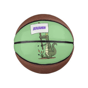 Funny Krocodil-Alarm mit Schild Cartoon Mini Basketball