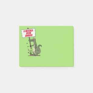 Funny Krocodil-Alarm mit Schild Cartoon Post-it Klebezettel