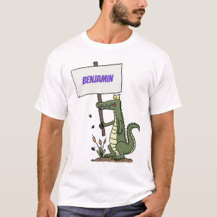 Funny Krocodil-Alarm mit Schild Cartoon T-Shirt