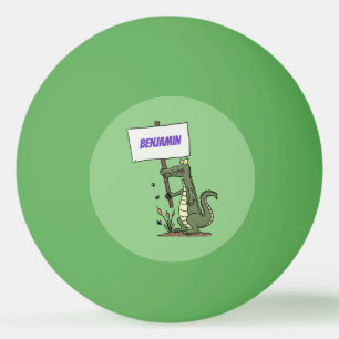Funny Krocodil-Alarm mit Schild Cartoon Tischtennisball