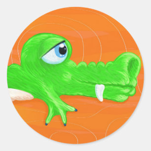 Funny Krocodile painting, Aufkleber