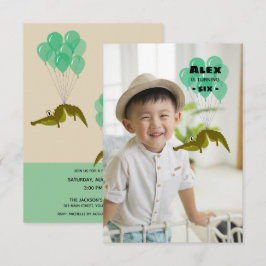 Funny Krokodil Geburtstagsparty mit Bild Einladung