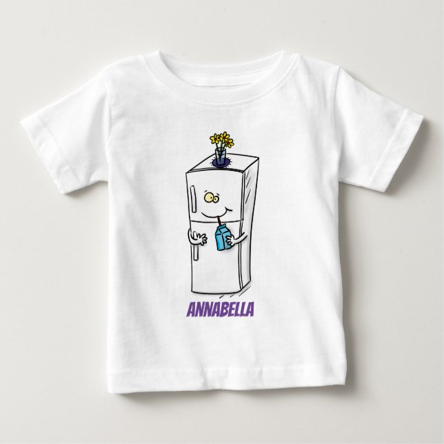 Funny Kühlschrank Cartoon Illustration Baby T-shirt (Vorderseite)