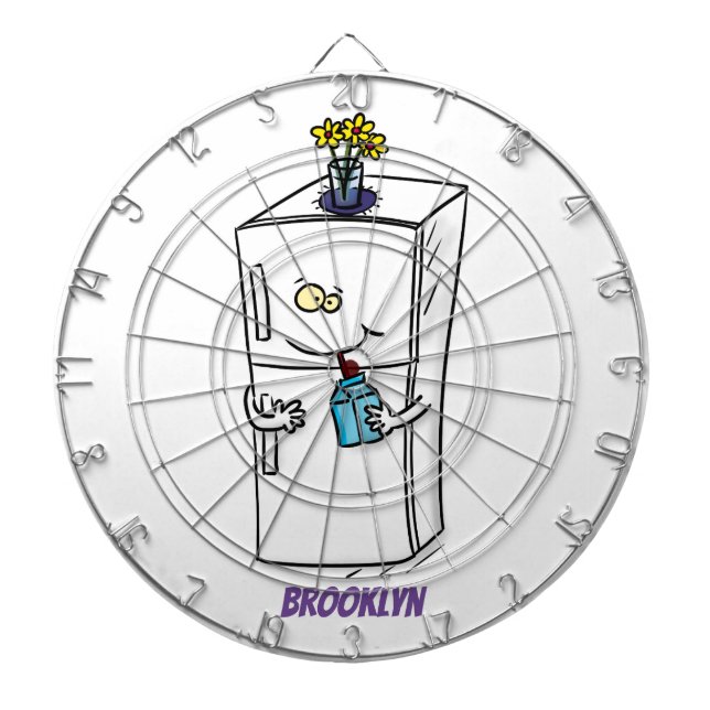 Funny Kühlschrank Cartoon Illustration Dartscheibe (vorne)