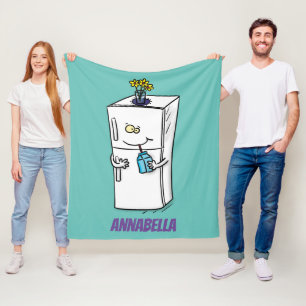 Funny Kühlschrank Cartoon Illustration Fleecedecke
