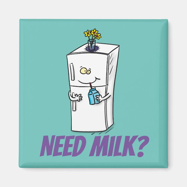 Funny Kühlschrank Cartoon Illustration Magnet (Vorne)