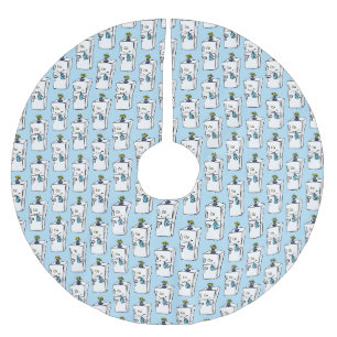 Funny Kühlschrank Cartoon Illustration Polyester Weihnachtsbaumdecke