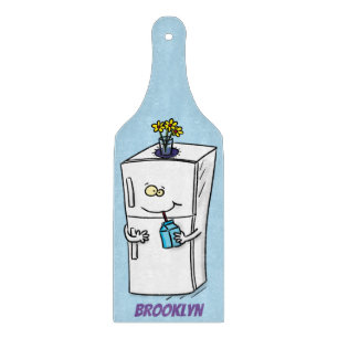 Funny Kühlschrank Cartoon Illustration Schneidebrett