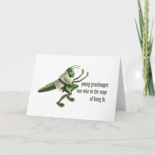 Funny Kung Fu Grasshopper Karte