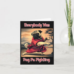 Funny Kung Fu Mops Niedlich Karate Mops Humoriges Karte