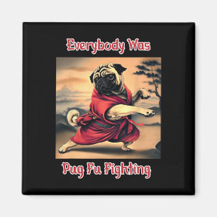 Funny Kung Fu Mops Niedlich Karate Mops Humoriges  Magnet