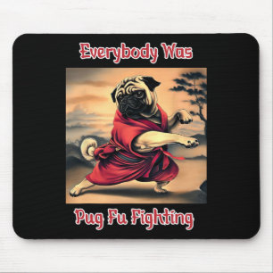 Funny Kung Fu Mops Niedlich Karate Mops Humoriges  Mousepad