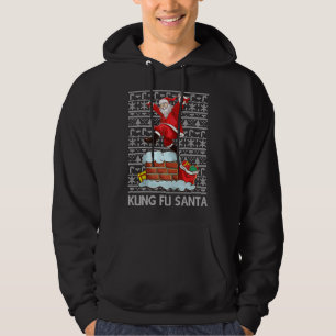 Funny Kung Fu Santa Claus Chimney Ugly Christmas S Hoodie
