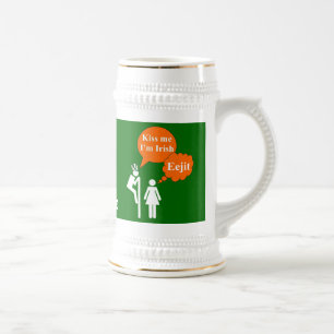 Funny küsst mich, ich bin irisch bierglas