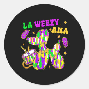 Funny La Weezy Ana Mardi Gras Karneval Cake Wander Runder Aufkleber
